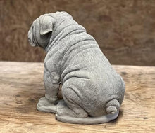 Concrete Massive Bulldog Figurine Real Size Bulldog Statue Solid Rock Pet Memorial