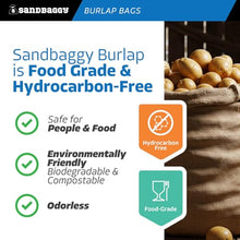 Sandbaggy - Large Burlap Bags 24" x 40" - Potato Sack Race Bags for Kids & Adults - Premium Quality Jute for Vegetables - Bad Weather/Frost Protection - Food Grade (Pack of 100)