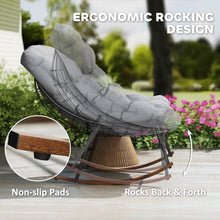 Outsunny Outdoor Rocking Chair Set of 2 Oversized with Cushions Gray