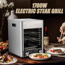 Automatic Steak Grill Fully Automatic Steak Grill, 4-Speed Adjustable Temperature Electric Steak Grill, 10 Minute Timer, 200-800℃ Steak Oven