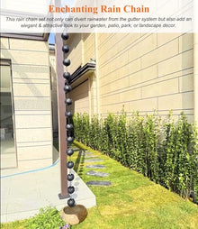 WhamtL Flower Rain Chain Waterfall Water Diverter, Metal Non Rusting Rain Chain Chime Eaves Drainage, Hanging Rain Gutter Chains Outside Decoration(Black,6.5m (21.3ft))