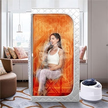 POGHDBXA Sauna Accessories, Movable Sauna Tent Full Body Steam Set Large Pot One Person Spa with Time Temperature Remote Control(Gray)
