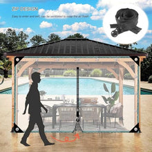 Waterproof Clear Tarp Curtains With Zip,0.3mm Outdoor Pvc Transparent Tarpaulin Side Panels With Grommets,Pergola Gazebo Patio Porch Carport Partition Curtains,Weatherproof,W×H-5.6×2.1m(18.4*6.9ft)