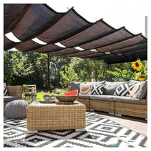 FENGZEQUAN Pergola Cover Shade Canopy, Retractable Awning Sun Shades Outdoor Patio Pergolas Kit for Deck Backyard Gazebo, Wave Shade Sail with Hardware Wire Cable(W1.1*L14m/W3.60*L45.93ft)