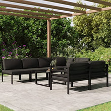 Molumvel 8-Piece Modular Garden Lounge Set, Outdoor Aluminum Sofa Furniture with Coffee Table, Anthracite Gray Patio Seating for Backyard, Porch, Deck, and Balcony