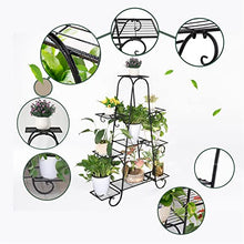 RWGOVLU Flower Stand 9 Tier Plant Stands Indoor Metal Plant Shelf Stand Outdoor Multilayer Potted Planters Display Rack Patio Garden Plant Stand