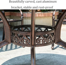 WZUOPG Patio Dining Set 5 Piece Cast Aluminum Outdoor Patio Dining Table Chair, Waterproof Rust-Proof Sunscreen Garden Table and Chairs, Suitable for Garden/Yard (Size : 80x73cm)