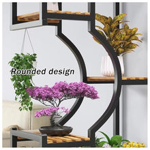 UMJIGF Multi-Tier Plant Stand, Wall Room Divider-Modern Arc Partition Shelf, Heavy Duty Storage Organizer Rack Display Shelf for Living Room Patio Balcony,Gold-100x30x175cm