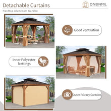 oneinmil 10' x 12' Hardtop Gazebo Brown