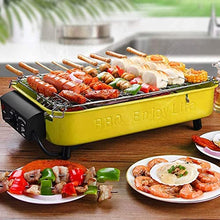 Barbecue Grill 2-in-1 Electric Charcoal Dual Purpose Grill Carbon Grill High Temperature Protection Disassembly with Replaceable Grill Grid Pan with Food-Grade Non-Stick Coating Easy