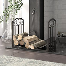 WXPWAMZ Firewood Storage Rack Iron Black Fireplace Tools Firewood Rack Fireplace Front Decorative Wood Firewood Rack