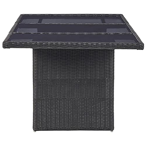 AMBERARD Outdoor Dining Set Black and Dark Grey Furniture Set