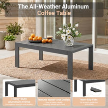 Solaste Aluminum Patio Sofa with Coffee Table,2 PCS Patio Furniture Set with Cushions, All-Weather Outdoor Sofa for Balcony, Deck, Backyard, Porch, Garden, Dark Grey