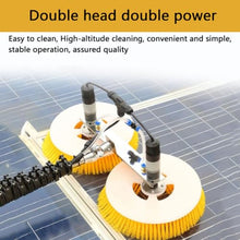 Ostreemaner Solar Photovoltaic Panel Cleaning Brush, Handheld Solar Cleaning Telescopic Rod-Adjustable Length, Double Brush Head (Spin), 40mm Telescopic Rod Diameter,Mains Power,5.5M