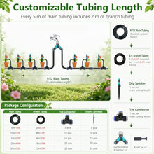 Push to Fit Drip Irrigation Sprinkler, Custom Length Watering Tube Kit