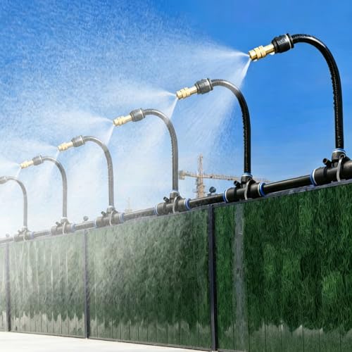 Site Fence Misting Water Irrigation Kits, Expandable Sprinkler System for Greenhouse, Dust Removal/Humidification/Cooling Watering Devices