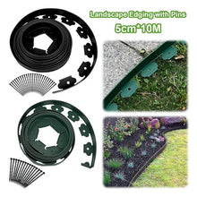 10M Garden Edging Borders with 30Pcs Stakes Flexible Lawn Kit Landscape Border for Flower Beds and(Black)