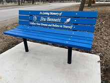 Roudebush Company Memorial Park Bench ~ with Epoxy Colored Letters (Many)