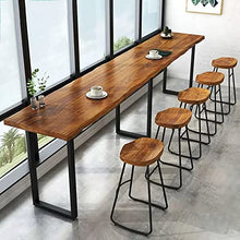 DESALAI Industrial Bar Height Table,Live Edge Dining Table Narrow Table,Solid Wood Top Table,Rectangular Pub Tables Tall Counter Table,Rustic Long Table,No Stool(78.7", Brown)