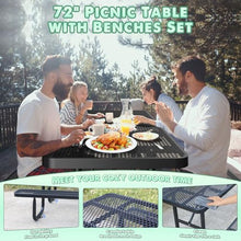 Chantmo Heavy-Duty Park Bench for Outside, Black Powder Coated Steel Outdoor Furniture, Commercial-Grade Weatherproof Outdoor Benches for Park, Patio, Porch & Garden