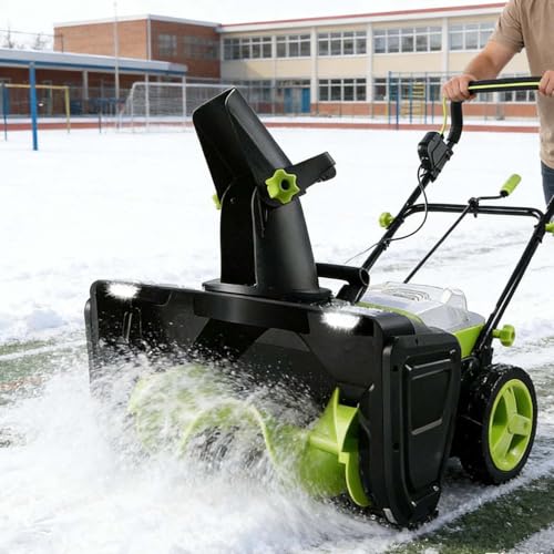 CUTANGELAR 3500W Snow Blower, Brushless Motor Snow Blower for Home, Ensures Continuous Operation with A 50cm Clearing Width and Dual LED Lights. for Precise Discharge On Walkways and Entryways.