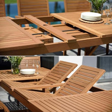 Amazonia Berlin 9-Piece Outdoor Furniture Set Teak Finish Light Brown
