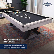 American Legend Kirkwood 90” Billiard Table with Rustic Finish, K-Shaped Legs and Black Cloth Brown