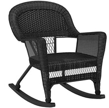 Jeco Set of 2 Wicker Rocker Chairs, Espresso