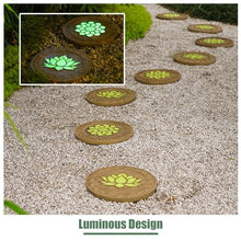 Kunovo Lotus Pattern Stepping Stone Glow in The Dark, 13"" All-Weather Garden Decorative Stones, Heavy Duty Round Foot Stone for Flower Beds/Backyards (Size : 6 PCS), 58741