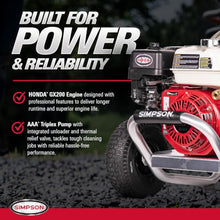 Simpson Aluminum Series 3600 PSI Gas Pressure Washer, 2.5 GPM, Honda GX200