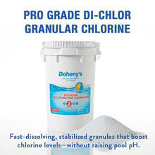Doheny's Di-Chlor Granular Chlorine | Pro-Grade 3-in-1 Pool Sanitizer, Shock & Algaecide | Fast-Dissolving, Calcium-Free, No Residue | 99.5% Sodium Dichlor with 56% Stabilized Chlorine | 50lb Bucket