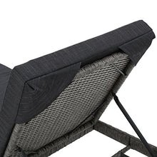 Christopher Knight Home Puerta Outdoor Wicker Chaise Lounges with Water Resistant Cushion, 2-Pcs Set, Mixed Black / Dark Grey