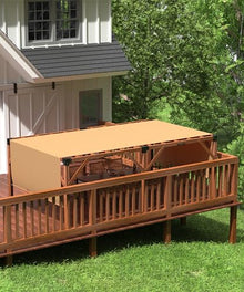 GAOMON 12x20 FT Wood Pergola with Retractable Shade Canopy Reddish-Brown