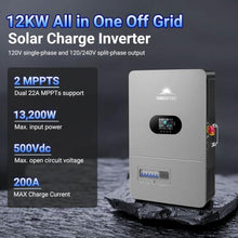 SUNGOLDPOWER 12000W 48V Solar Inverter,120V/240V Split Phase Pure Sine Wave All-in-One Inverter with Dual 22A MPPT,PV RSD,200A Charger, Parallel 6 Units for Off-Grid Home,RV,Farm(FR12K-B)