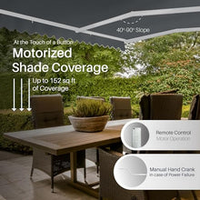ALEKO Electric Patio Awning Caribbean White Frame 16x10 Gray