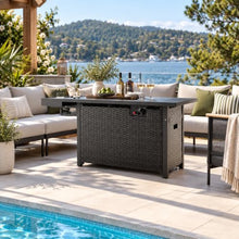 Tangkula 52 Inch 50,000 BTU Patio Propane Fire Pit Table with Wind Guard