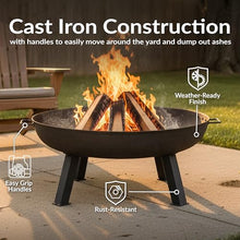 Sunnydaze Cast Iron Heavy Duty Large Fire Pit for Outside Wood Burning, 34"