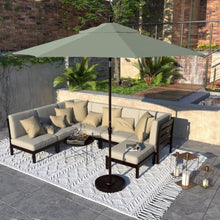 OROTLECT 9-Foot Bronze Aluminum Market Patio Umbrella With Crank Lift And Autotilt In
