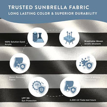 California Umbrella 12-Year Protection 7.5-Ft Outdoor Patio Umbrella, Sunbrella Fade-Resistant Fabric, Auto-Tilt, Heavy Duty Aluminum Frame, 8 Reinforced Ribs for Pool or Deck, Black Pole, Cabana Classic