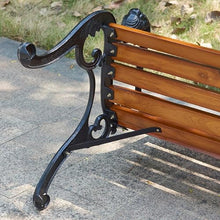ERoomQ Outdoor GThe Bench,Heavy-Duty Park Bench with armrests and backrest, Patio Loveseats with cast Iron Frame and anticorrosive Solid Wood Slat