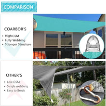 COARBOR Heavy Duty Reinforced Wire Sun Shade Sail Rectangle Canopy Cover Turquoise Green