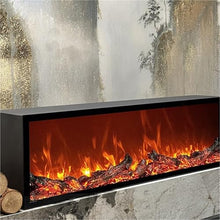 Atomized Fireplace Fireplace Insert Built-in Decorative Cabinet Simulated Flame Tempered Glass Surface Household(Small)