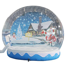 SAYOK Inflatable Christmas Snow Globe Tent with Blower and Pump, 9.84ft Blue & White