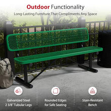 Leisure Craft 6 ft Metal Outdoor Bench with Back, Heavy Duty, Made in USA