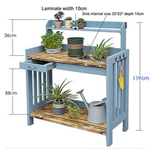 Wood Outdoor Potting Bench with Storage Shelf - Patio Garden Work Station Table - Gardening Workbench for Porch, Greenhouse, Backyard, Patio and Balcony - with Storage, Drawer, Hook (White