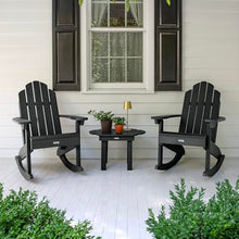 highwood Classic Westport 2 Adirondack Rocking Chairs with Side Table, Black