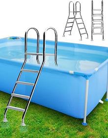 Above Ground Pool Ladder 53'' 4 Step for Pool, Stainless Steel Non-Slip Swimming Steps, Stairs, Double Sided Safety Removable