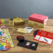 WS Game Company Vintage Bookshelf Board Games Collection Modern Burlap
