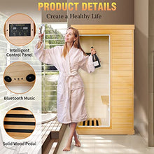 OUTEXER Far Infrared Sauna Canadian Hemlock Wood Indoor 800W with Control Panel Wood Color