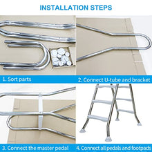 Above Ground Pool Ladder 53'' 4 Step for Pool, Stainless Steel Non-Slip Swimming Steps, Stairs, Double Sided Safety Removable